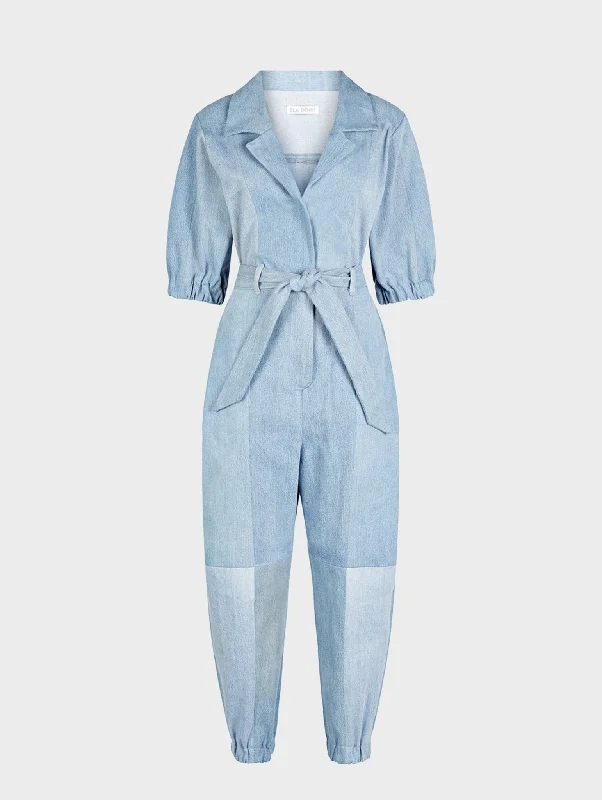 Timeless Comfort Classic Denim Jumpsuit Light Blue
