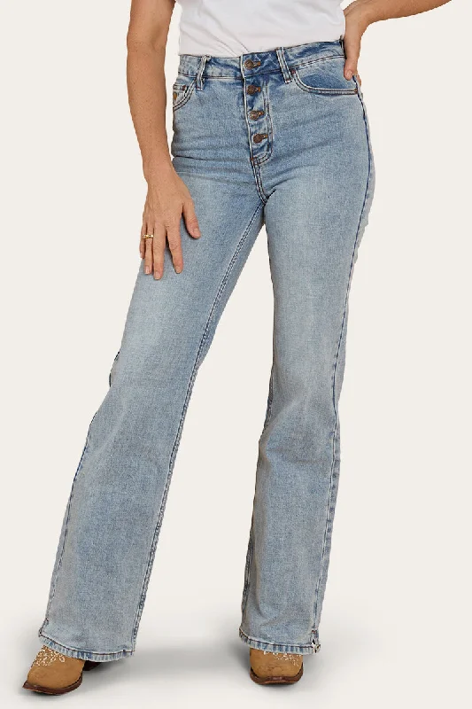 Modernism Betsy Womens High-Rise Bootleg Jeans - Light Blue