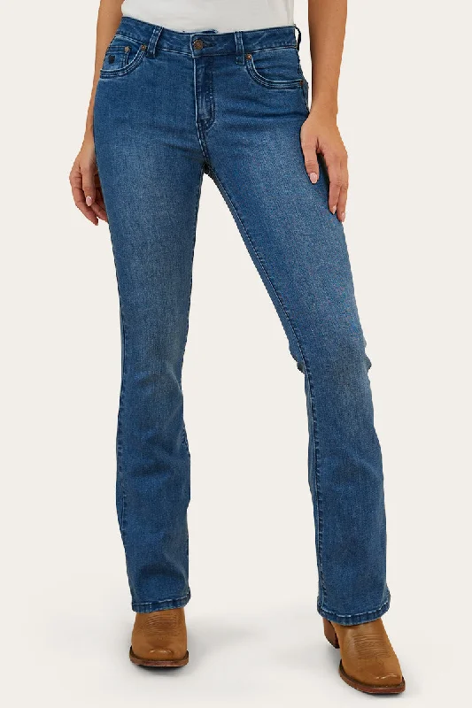 Weekend Wear Caroline Rodeo Womens Mid-Rise Bootleg Jeans - Vintage Blue Wash