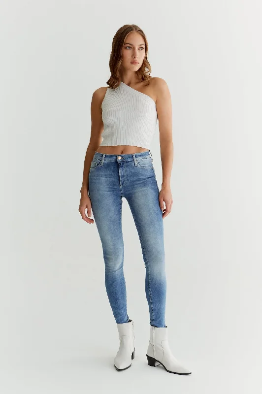Fashion Must-have Sophia High Waist Reshape 5 Pocket Jeans Medium Blue
