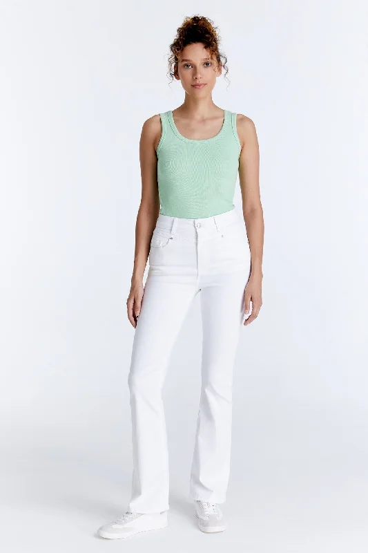 Sports Yoga Style Matilda Ultra High Waist 5 Pocket Jeans White